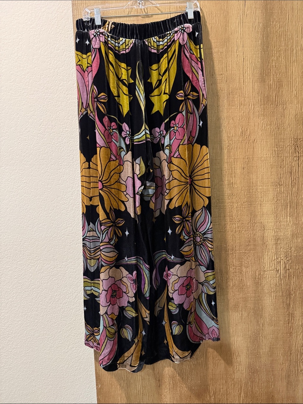 JOHNNY WAS PRISCILLA EASY PANT Floral Wide-Leg Velvet Pants - Picture 8 of 8